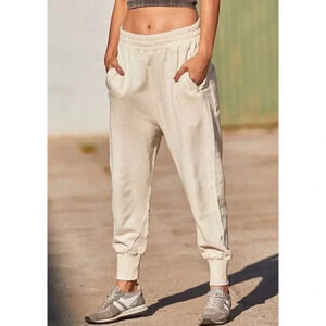 Free People June Bug Joggers Sweatpants Baggy Mid Rise Slouchy FP Movement Cream